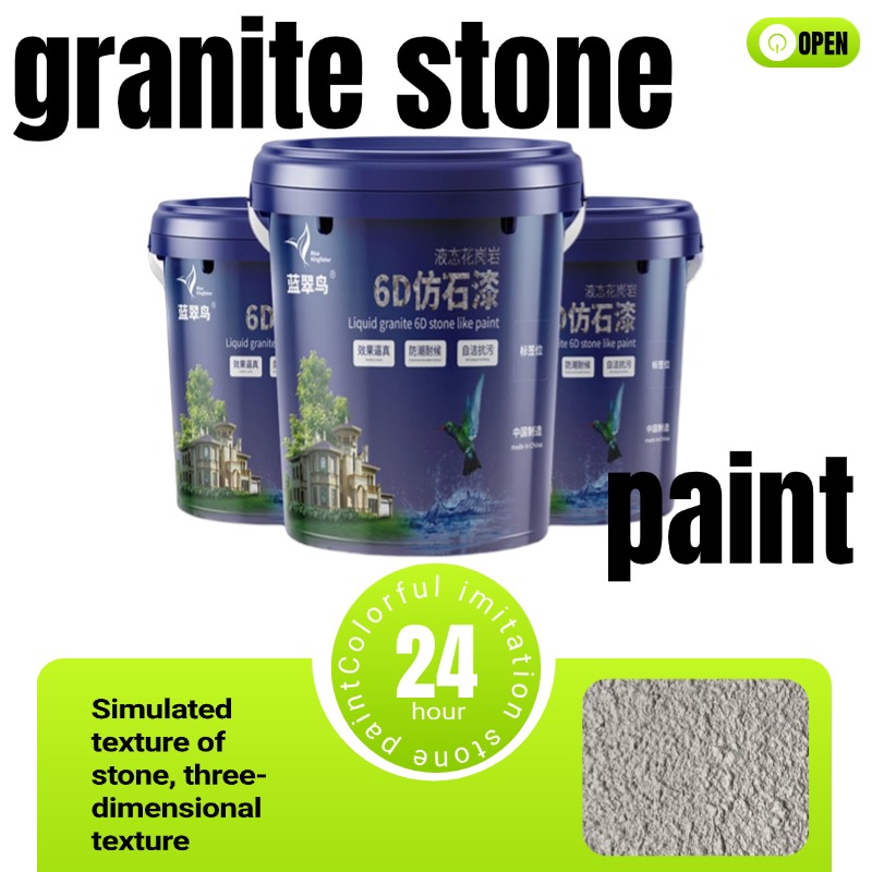 Blue Kingfisher Exterior Liquid Granite Stone Paint