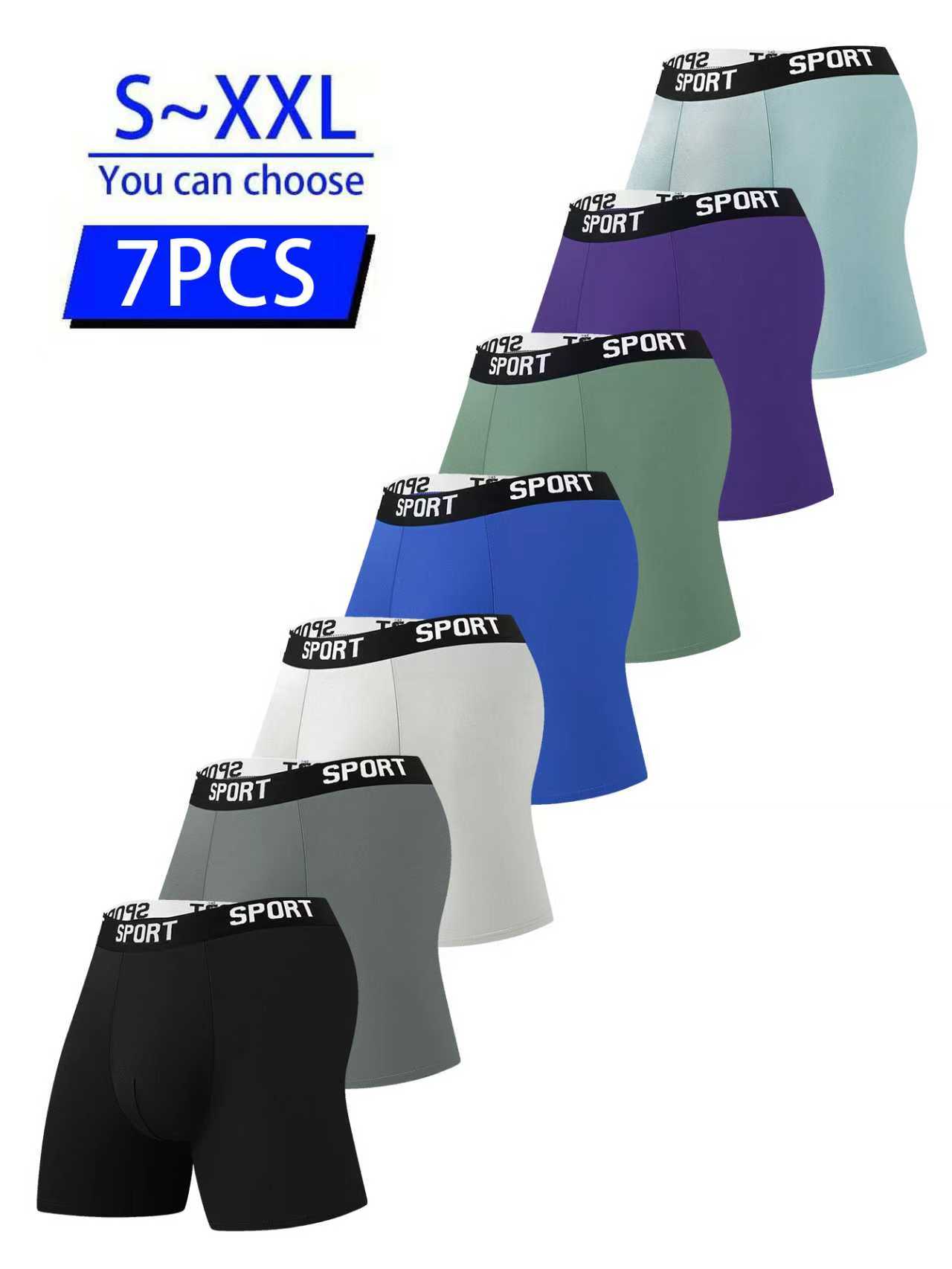 5-pack men s flat angle breathable underwear, made of 95% polyester fiber and 5% spandex, with pocket design for great convenience