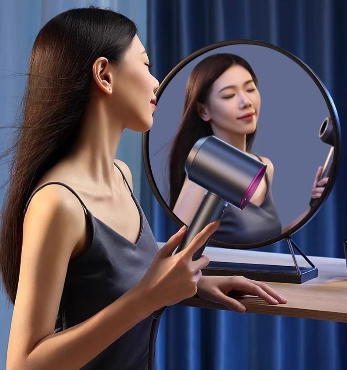 High-Speed Household Bladeless Hair Dryer Hollow Design, Negative Ions, Quiet Operation, Constant Temperature, Professional Salon-Grade Dryer