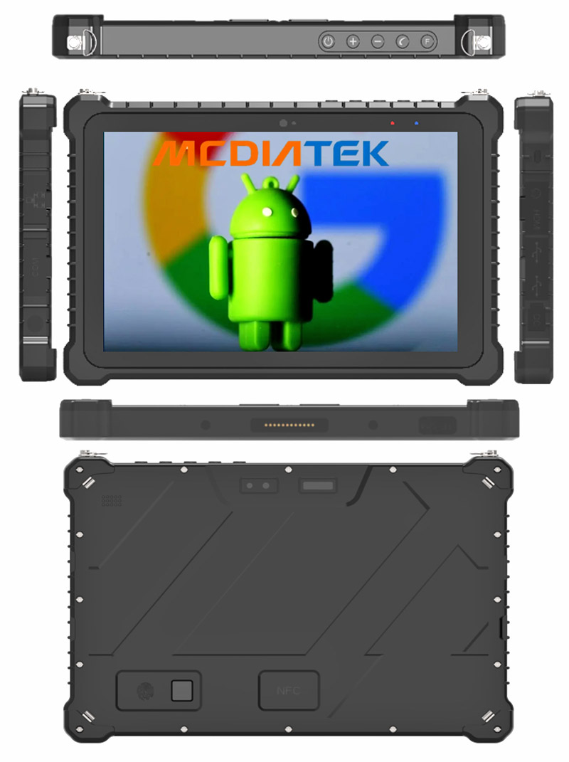 HiDON Cheapest Factory 10 Inch Android  Industrial  Rugged Tablet with RJ45 NFC Barcode Vehicle Charger Handheld RFID & Fingerprint