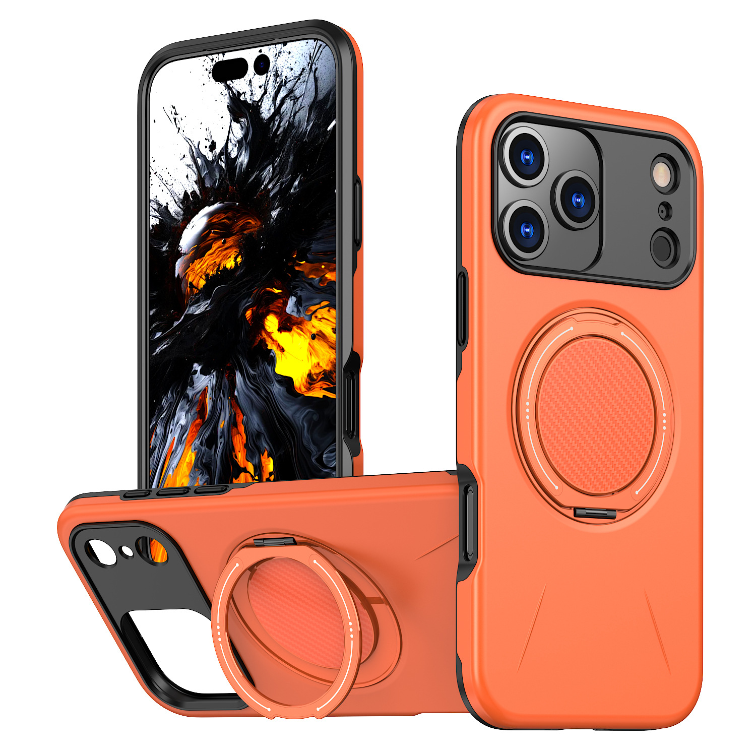 New Phone Case for iPhone 17 Pro Max, Shockproof Magnetic Case with 360° Rotating Damping Stand