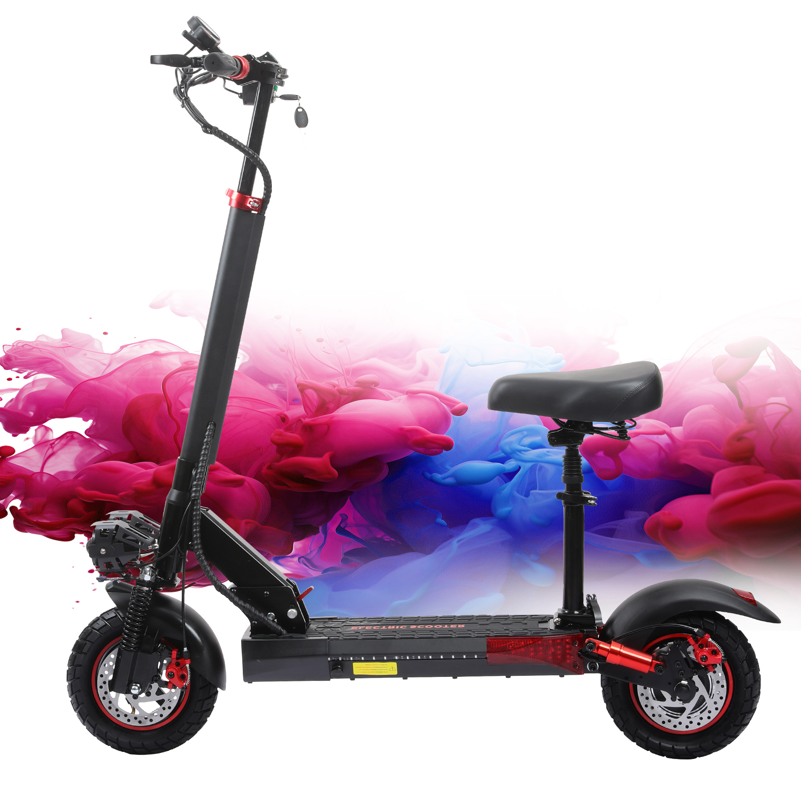 Adult Electric Scooter - 800W Single Driver Motor, 15Ah Battery, 50KM Long Range, Lightweight Foldable with Adjustable Seat for Commute & Leisure