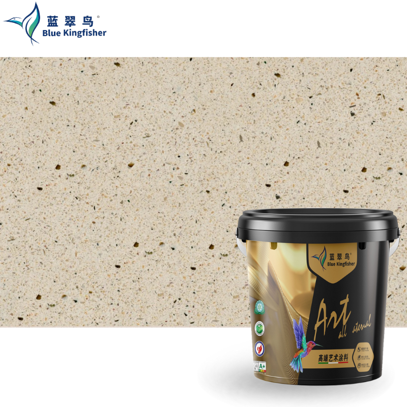 Blue Kingfisher Lime Stone Texture Paint with Light Luxury Texture