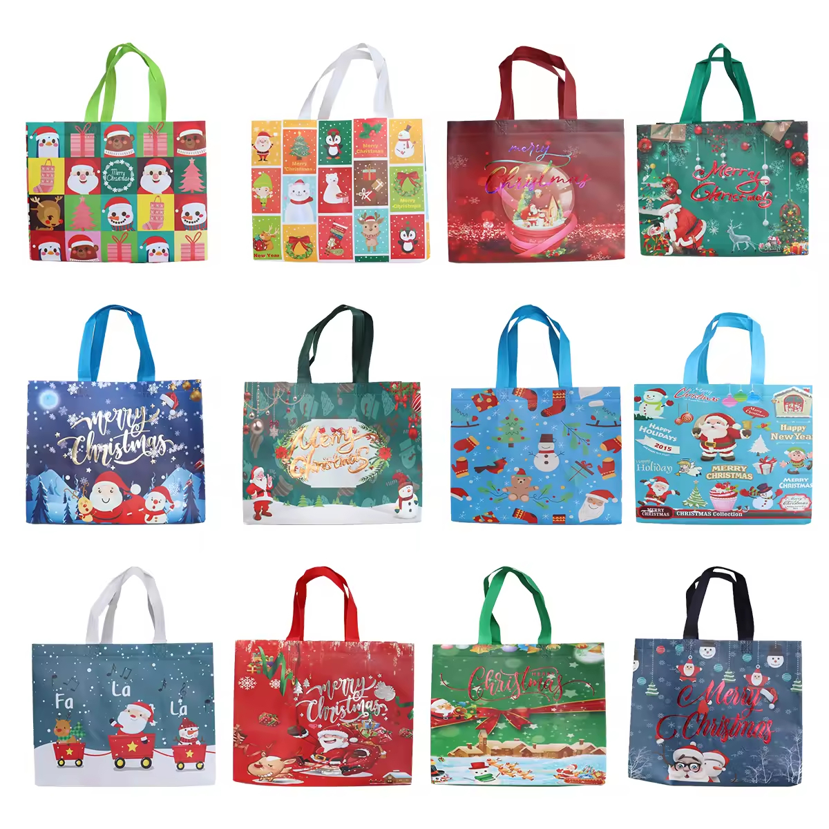 Personalized Custom Nonwoven Christmas Storage Bags, Gift Wrapping Sacks for Party Decoration Supplies, Mix Order Accepted