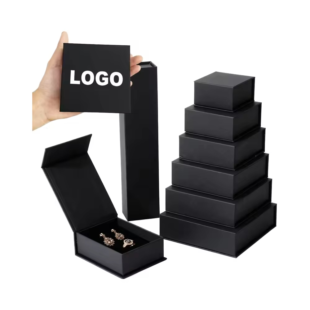 Custom Pink Cardboard Jewelry Gift Box with Ribbon Lid and Wax Seal, Luxury Necklace Ring Packaging, China Factory Wholesale