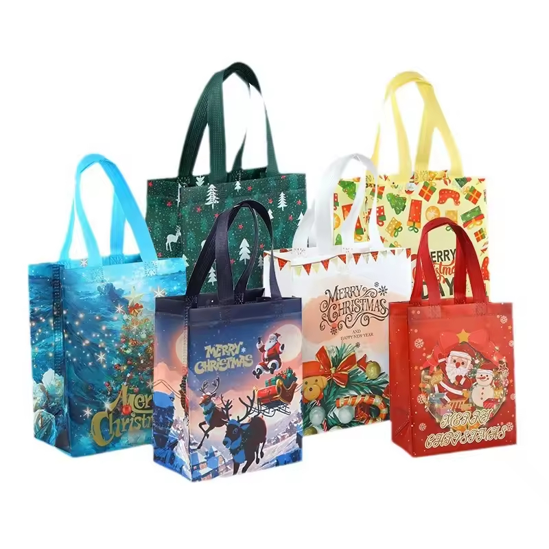 Thickened Nonwoven Christmas Gift Packaging Bags, Not Easy to Break, Multiple Sizes, Mix Color Wholesale Customization