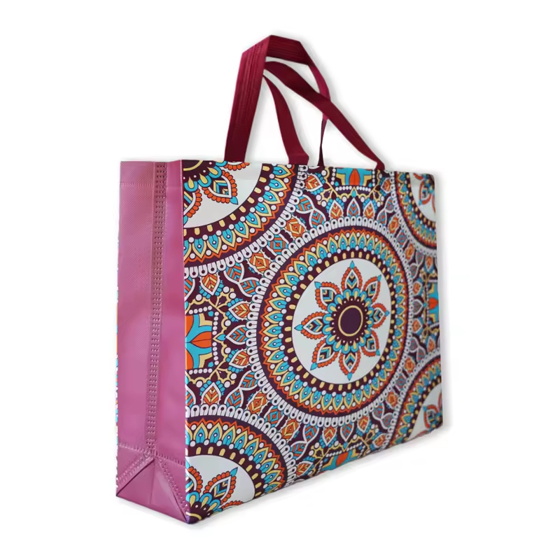 Bronze Drum Pattern Shopping Tote Non Woven Fabric Handbags for Supermarkets/daily Use
