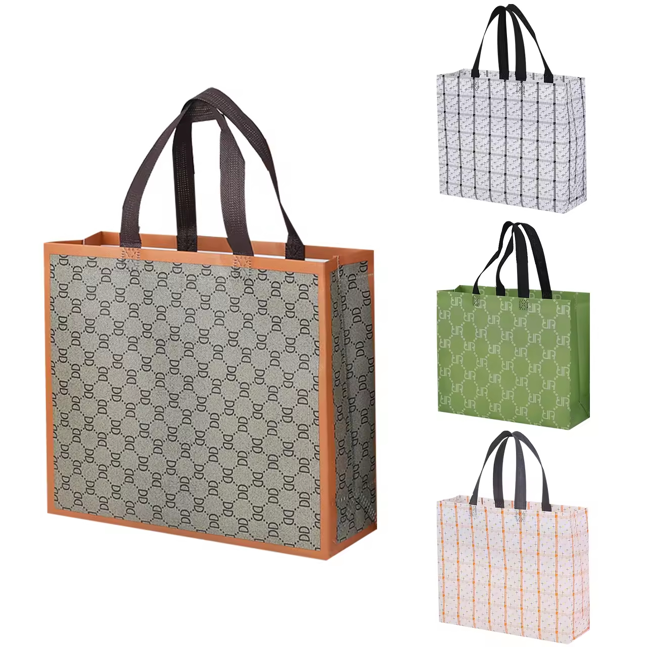 Recycled Non Woven Tote Bag Custom Logo Wholesale Eco Reusable Shopping Bags Custom Logo Recycled PP Non Woven Shopping Tote