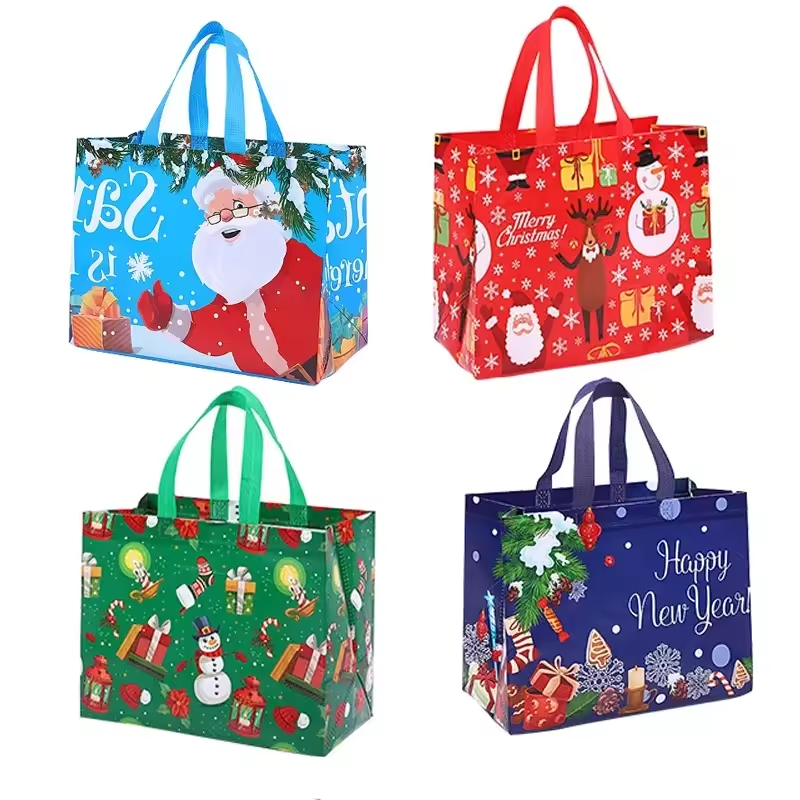 Customized Eco Friendly Reusable Christmas Non Woven Festival Shopping Bag Perfect Festival Gift Idea