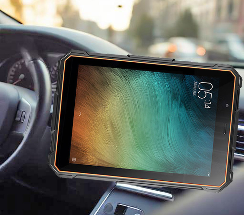 Самый дешёвый прочный 8-дюймовый автомобильный планшет — промышленный планшет ПК с сканером отпечатков пальцев, автомобильный держатель, 4G и GPS для использования в автомобиле