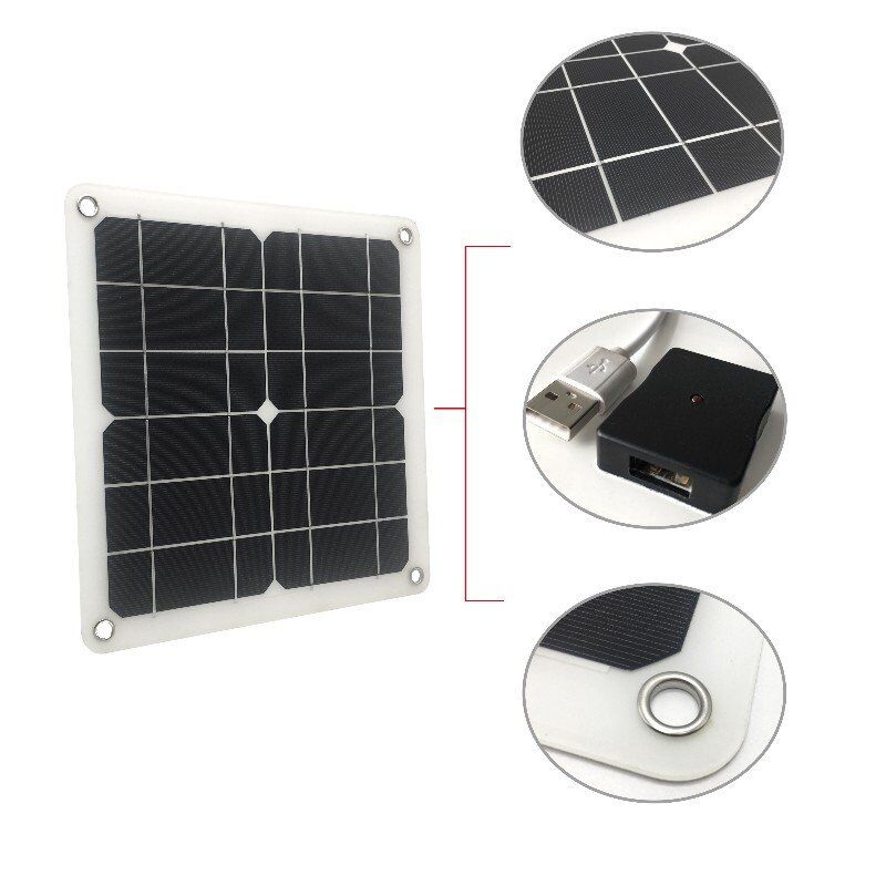 Portable Flexible Mini Mono Small Solar Panel 5W IP65 Waterproof 19% Efficiency for Bag Outdoor