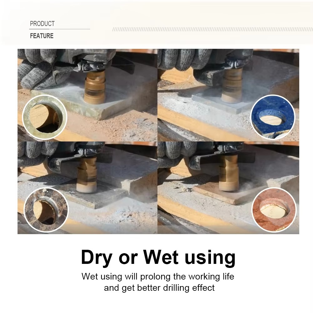 Vacuum Brazed Diamond Core Bit Porcelain Tile Hole Saw Marble Drill Hole Cutter With M14 Thread 