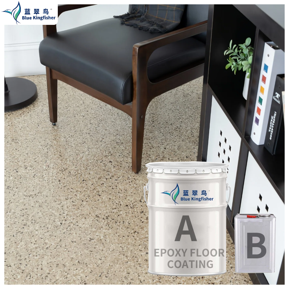 Blue Kingfisher Flake Epoxy Flooring Paint is easy to apply for civil decoration and can be customized