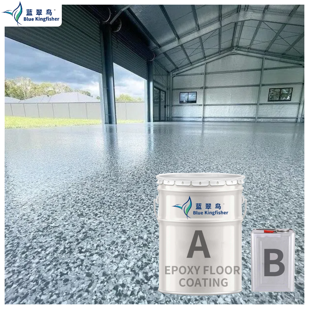 Blue Kingfisher Flake Epoxy Flooring Paint is easy to apply for civil decoration and can be customized