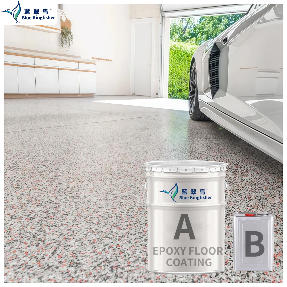 Blue Kingfisher Flake Epoxy Flooring Paint is easy to apply for civil decoration and can be customized