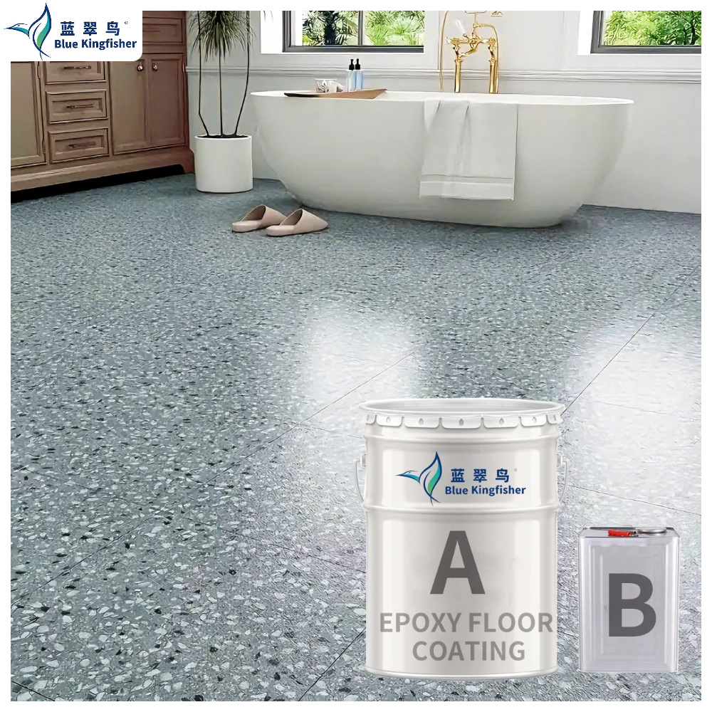 Blue Kingfisher Flake Epoxy Flooring Paint is easy to apply for civil decoration and can be customized