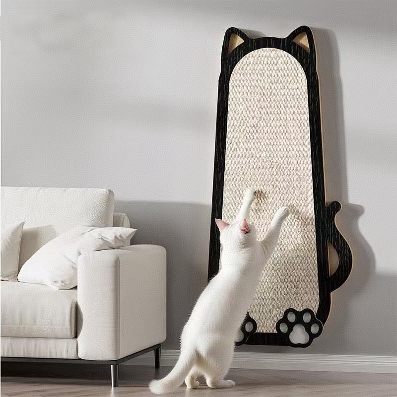 魔鏡貓抓板 – 耐用的草纖維牆掛式/站立式抓撓板，貓用防刮沙發護墊
