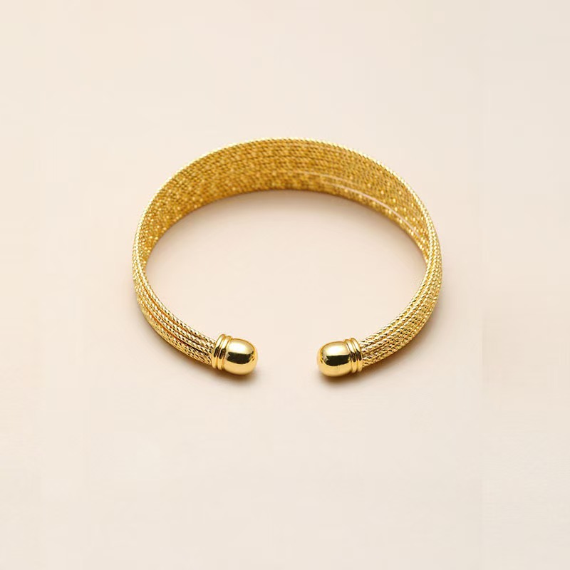 30개 C자형 오픈 커프 뱅글, 금속 오픈 와이어 팔찌, 2021년 최신 트렌드 패션 브러시 마감 주얼리
