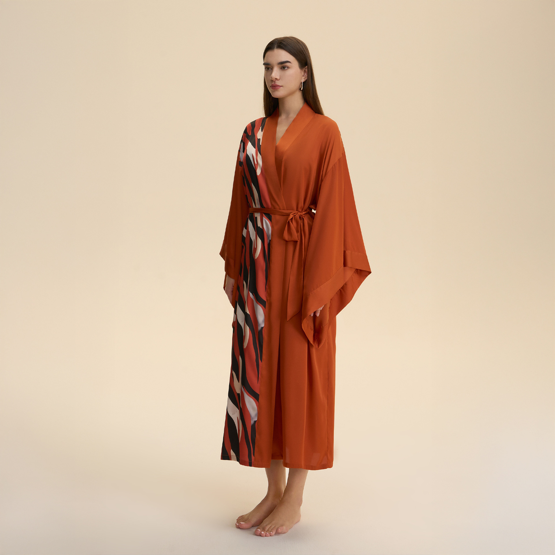 2 piezas de bata de satén para mujer de primavera y verano, con mangas largas y holgadas; bata de novia para la mañana; ropa de estar por casa y dormir