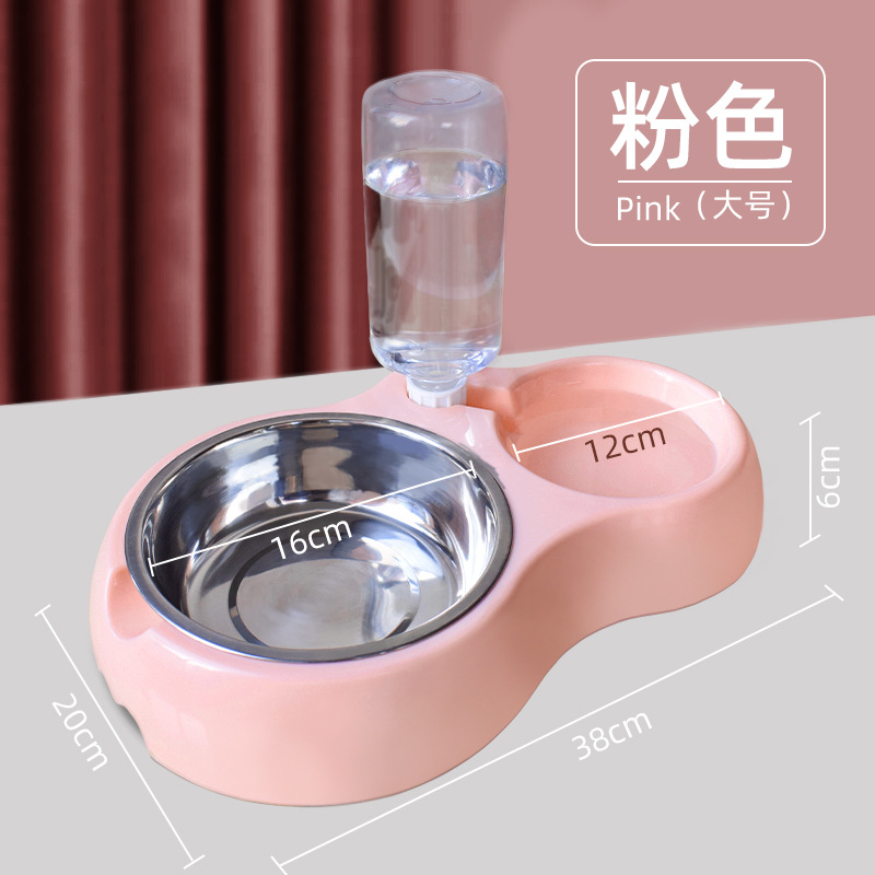 Automatic Pet Feeder Waterer 2-in-1 Cat Dog Food Water Bowl Auto Refill Pet Supplies Wholesale