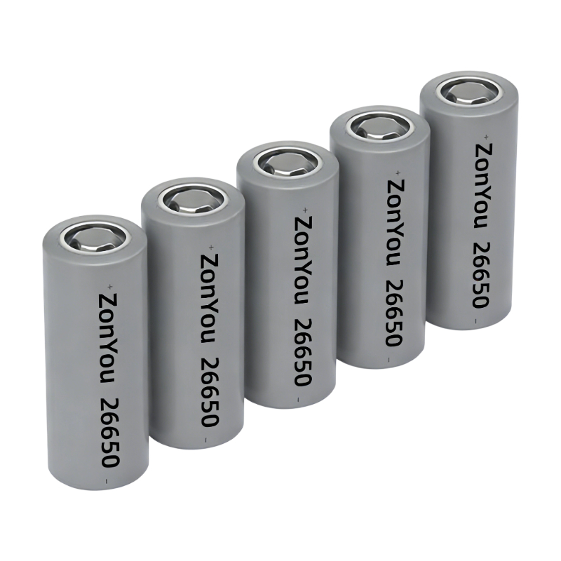 Batería de iones de litio ZonYou de grado A, 4000 mAh/5000 mAh, celda cilíndrica 26650, 3,7 V, con 500 ciclos para baterías externas recargables.