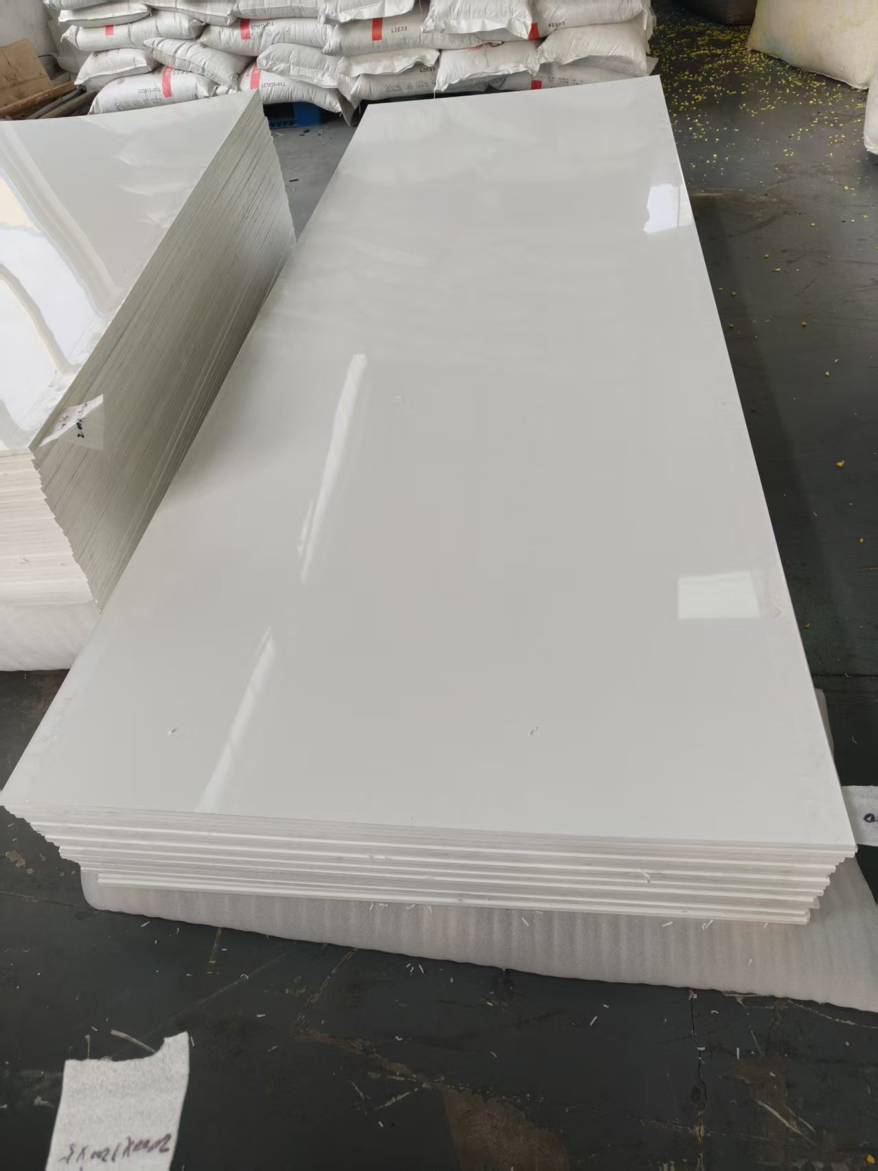 Ultra-high molecular weight polyethylene sheets.