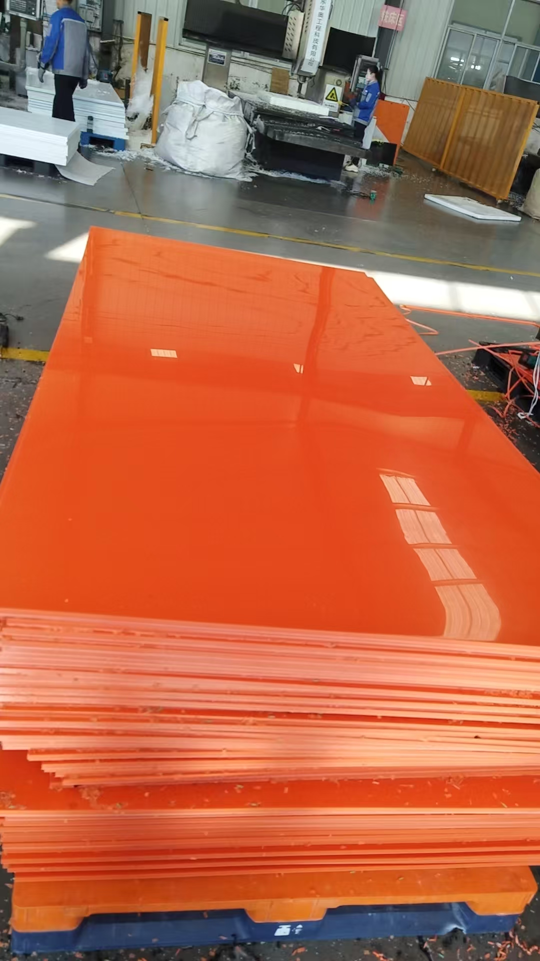 Ultra-high molecular weight polyethylene sheets.